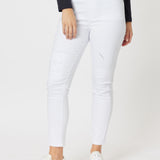 35371 - Distressed Pull On Jean - White