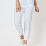 Frilled Side Detail Stretch Pant - White