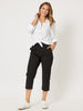 Santorini Cotton Crop Pant - Black