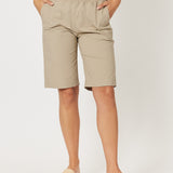 Santorini Cotton Pull On Shorts - Natural