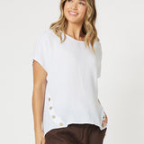 Byron Cotton Relaxed Top - White