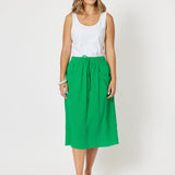 Byron Cotton Skirt - Emerald