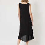 Perissa Layered Midi Dress - Black