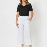 Parachute Convertible Pull On Wide Leg Pant - White