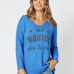 Mojito Print Lightweight Knit - Blue