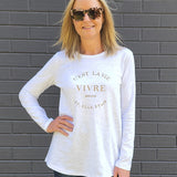 C'est La Vie T-shirt - White/Rose