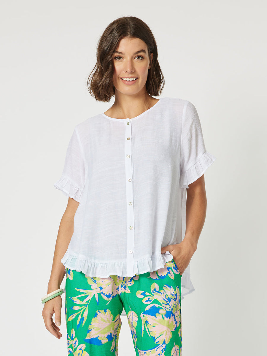 Portofino Short Sleeve Top White Threadz