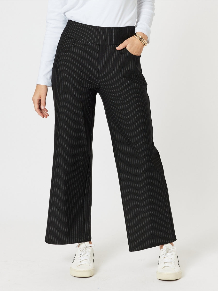 Nicky Wide Leg Pinstripe Pant - Natural/Black – Threadz