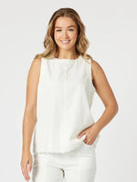 Charli Reversible Button Up Denim Vest - Ivory