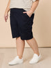 Santorini Cotton Pull On Shorts - Navy THREADZ