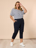 Santorini Cotton Capri Pant  - Navy THREADZ