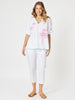 Santorini Cotton Capri Pant - White