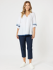 Santorini Cotton Capri Pant  - Navy