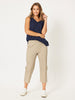 Santorini Cotton Capri Pant - Natural
