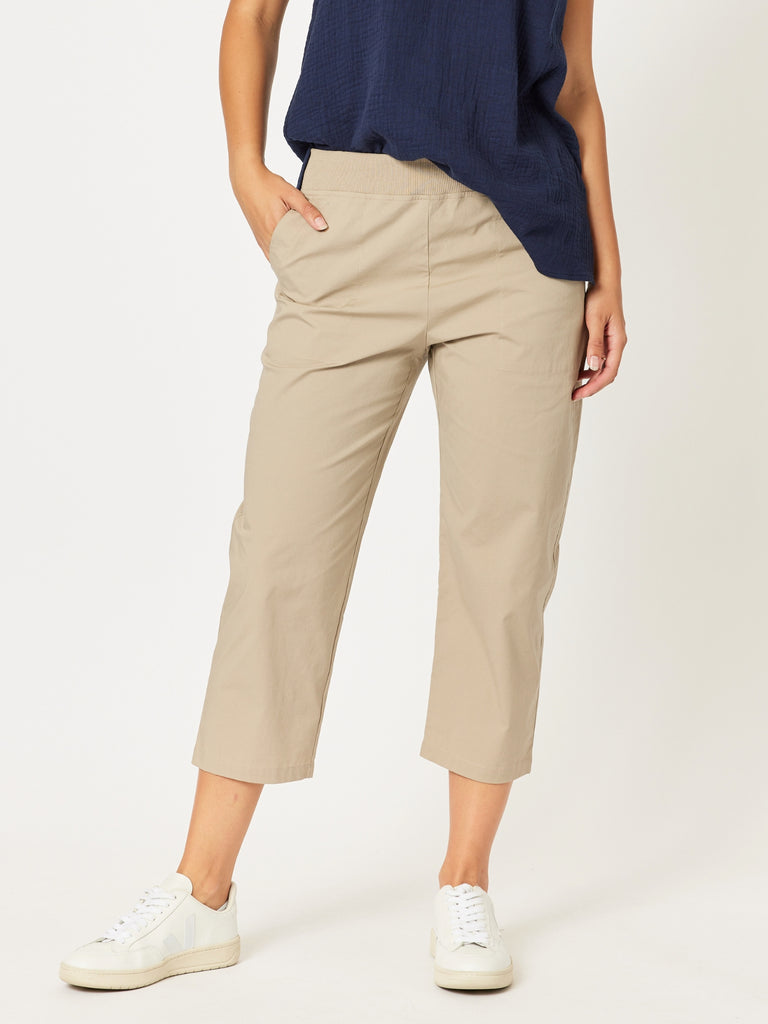 Santorini Cotton Capri Pant - Natural