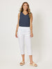 Santorini Cotton Capri Pant - White