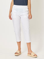 Santorini Cotton Capri Pant - White