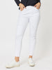 LA Distressed Pull On Stretch Denim Jean - White