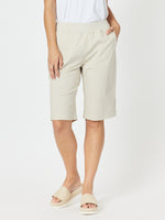 Santorini Cotton Pull On Shorts - Stone