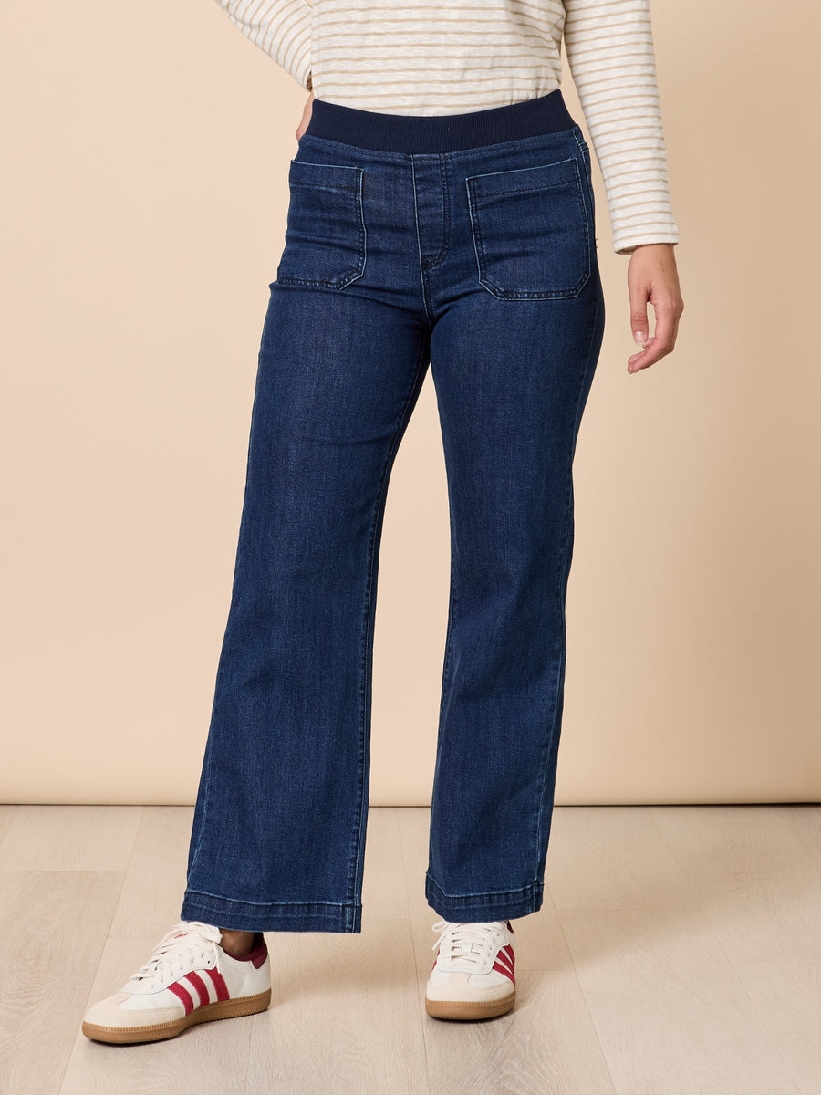 Carpenter Stretch Wide Leg Jean - Dark Denim – Threadz