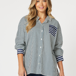 Anna Stripe Shirt - Navy