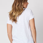 Knot Front Cotton Tee - White