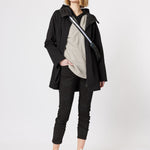 Clarity Women's Ponti Ruched Longline Jacket - Black