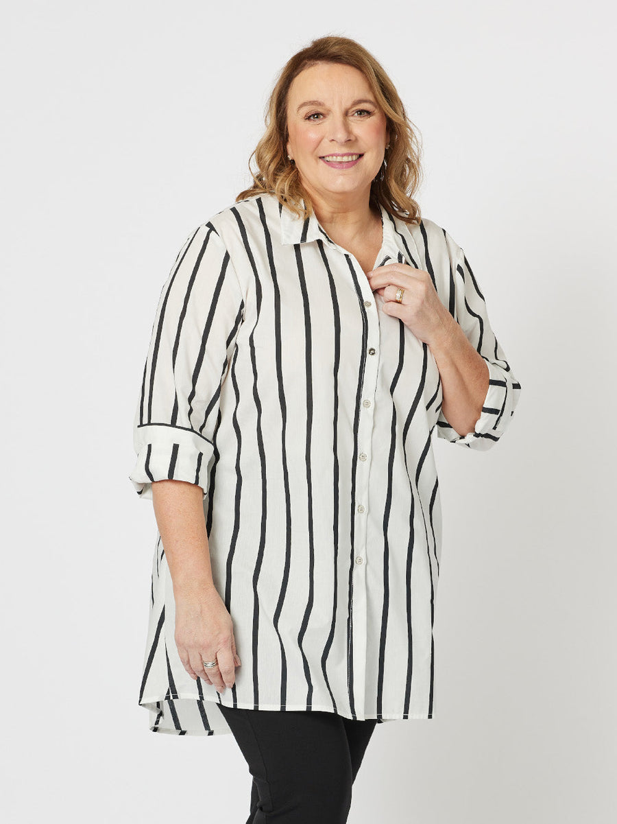 Dana Stripe Shirt - Black/White