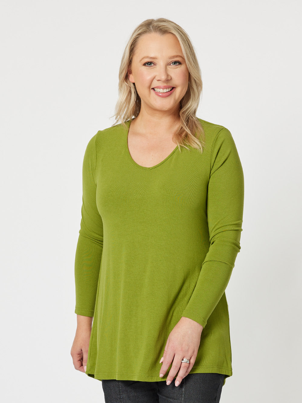 Keely Long Sleeve Top - Chartreuse
