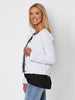 Collarless Frayed Hem Denim Jacket  - White