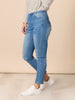 LA Distressed Pull On Stretch Denim Jean - Denim