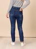 LA Distressed Pull On Stretch Denim Jean - Dark Denim