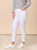 LA Distressed Pull On Stretch Denim Jean - White