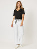 V Neck Cotton T-Shirt - Black
