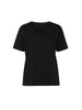 Cotton V-neck T-shirt - Black