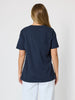 Cotton V-neck T-shirt - Navy