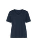 Cotton V-neck T-shirt - Navy