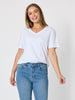 Cotton V-neck T-shirt - White