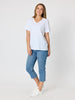 Cotton V-neck T-shirt - White