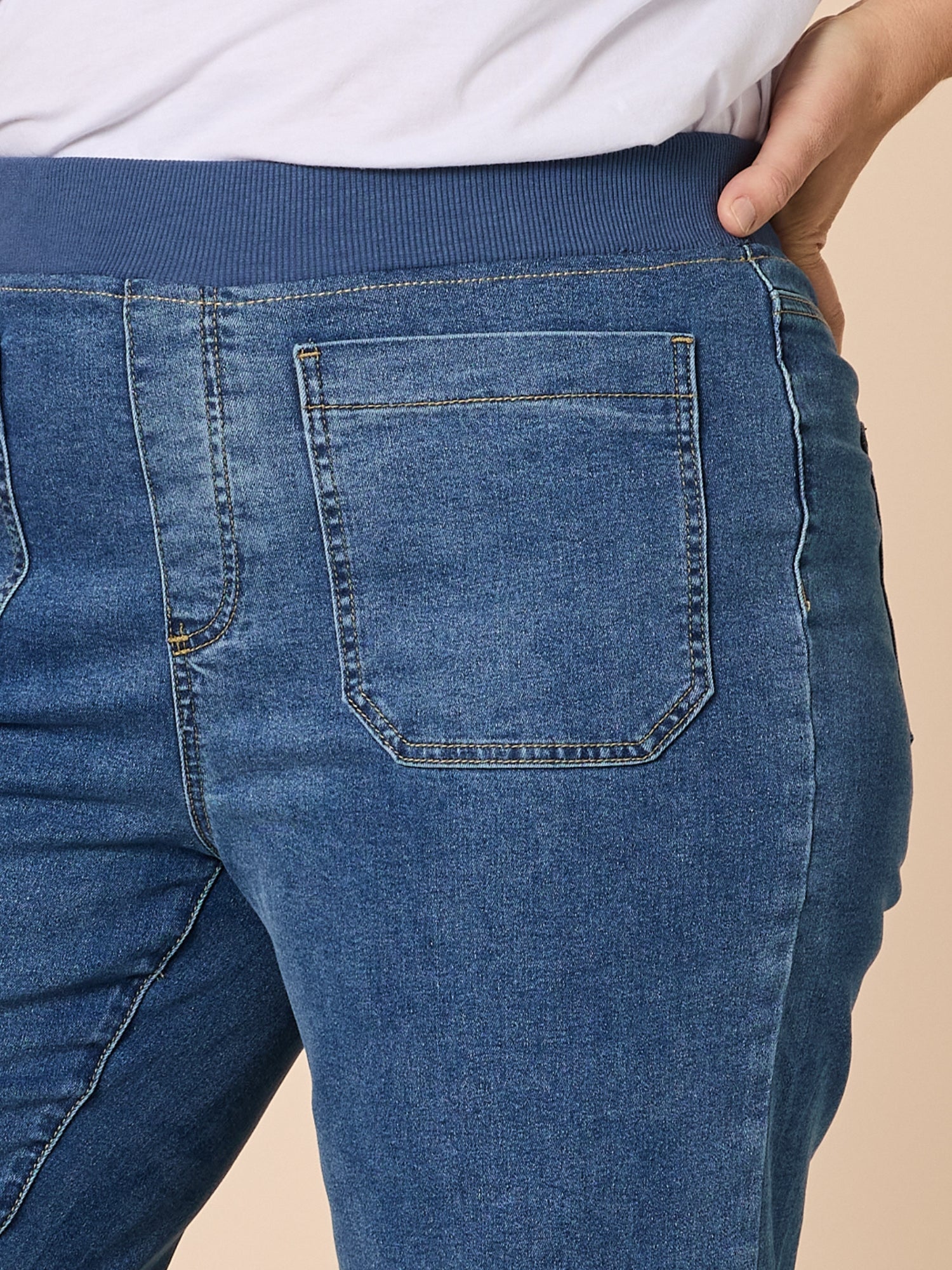 【WONDER WONDER】Tessing Catwashing Pocket Denim L Wide Pt Carpenter Stretch Wide Leg Jean - Washed Denim – Threadz