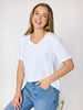 Cotton V-neck T-shirt - White