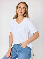 Cotton V-neck T-shirt - White