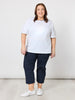 Santorini Cropped Cotton Pant - Navy