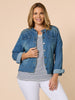 Military Style Denim Jacket - Denim