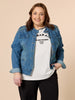 Military Style Denim Jacket - Denim THREADZ