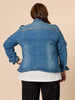Military Style Denim Jacket - Denim THREADZ