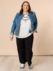 Military Style Denim Jacket - Denim THREADZ