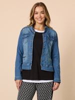 Military Style Denim Jacket - Denim