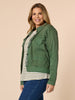 Military Style Denim Jacket - Khaki threadz