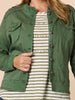 Military Style Denim Jacket - Khaki threadz